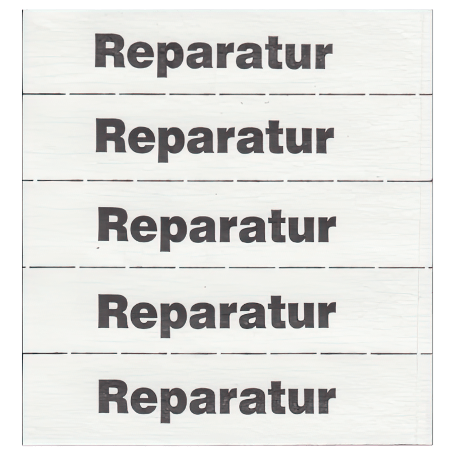 Markierungszettel `Reparatur` weiss geblockt a.100 Blatt=500 Abrisse